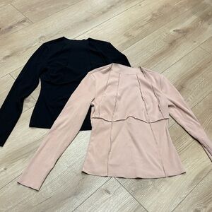 Bundle of 2 ribbed tops with seam details